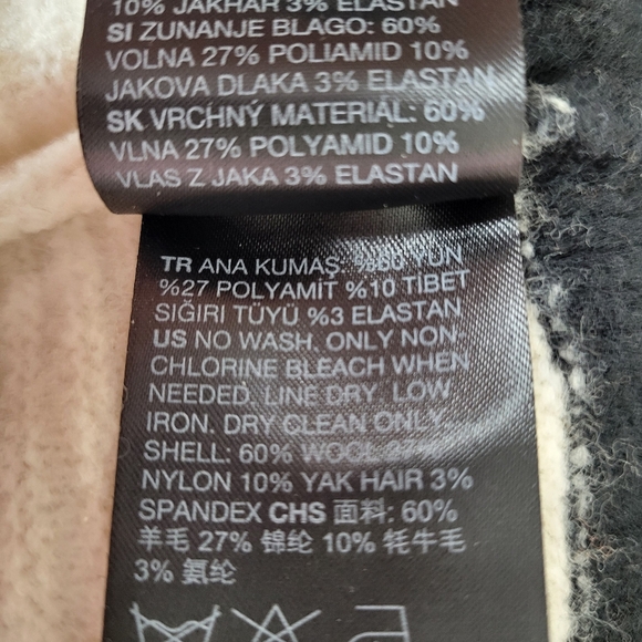 Stockholm Atelier Other Stories Sweater Sz S Black Ivory Oversized Wool Yak Hair - Picture 6 of 9